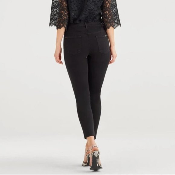 7  for all Mankind B(air) Denim The Ankle Skinny Jeans Black Raw Hem Size‎ 24 - Picture 6 of 12